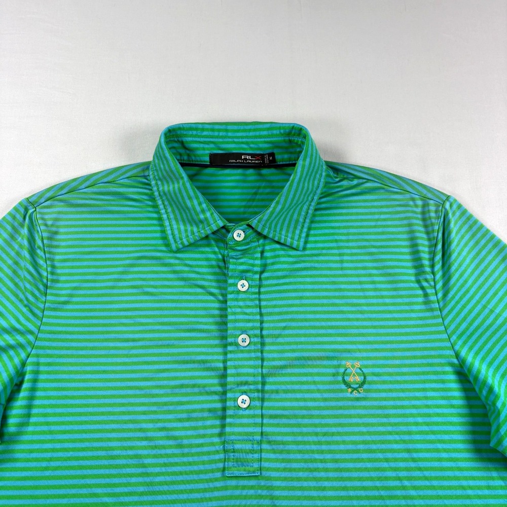 RLX Ralph Lauren Shirt Mens M Green Peachtree Golf Club Performance Stretch